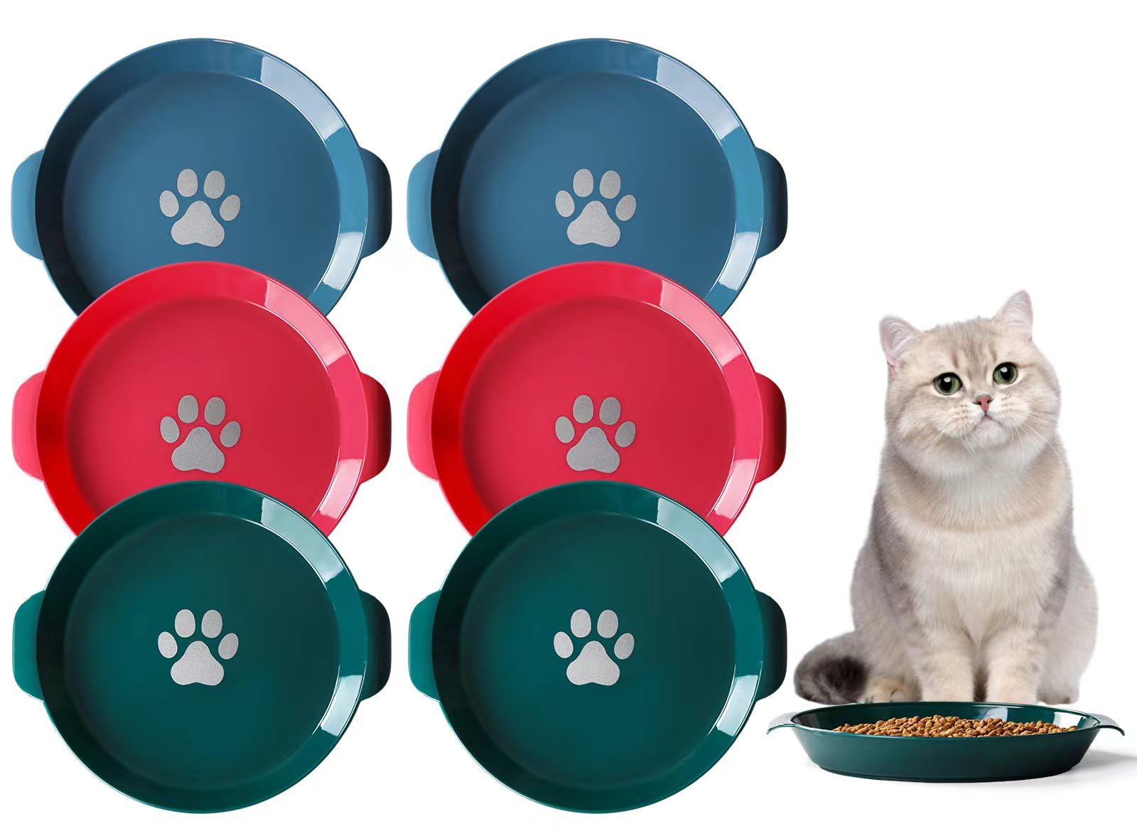 Mithrgrous 6Pack Cat Bowls,Cat Bowls Whisker Friendly,Cat Food and