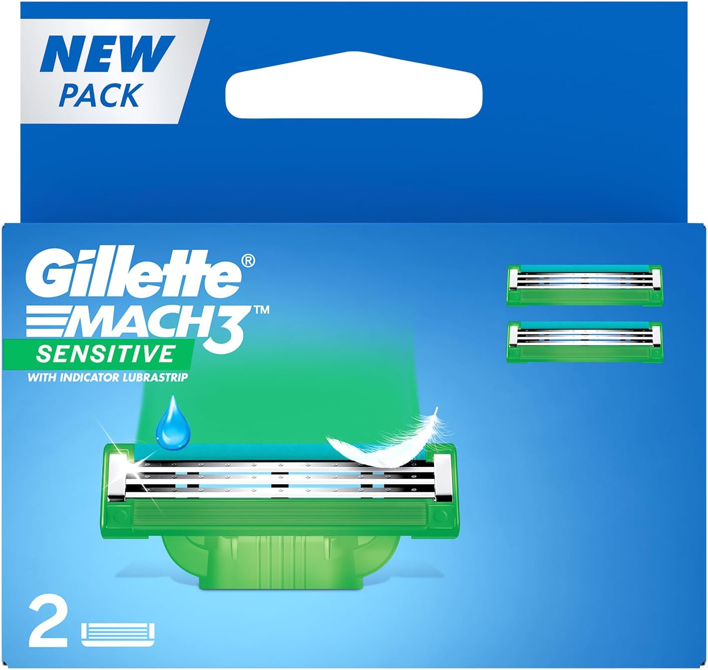 Gillette Mach 3 Sensitive Manual Shaving Razor Blades - 2s Pack (Cartridge)