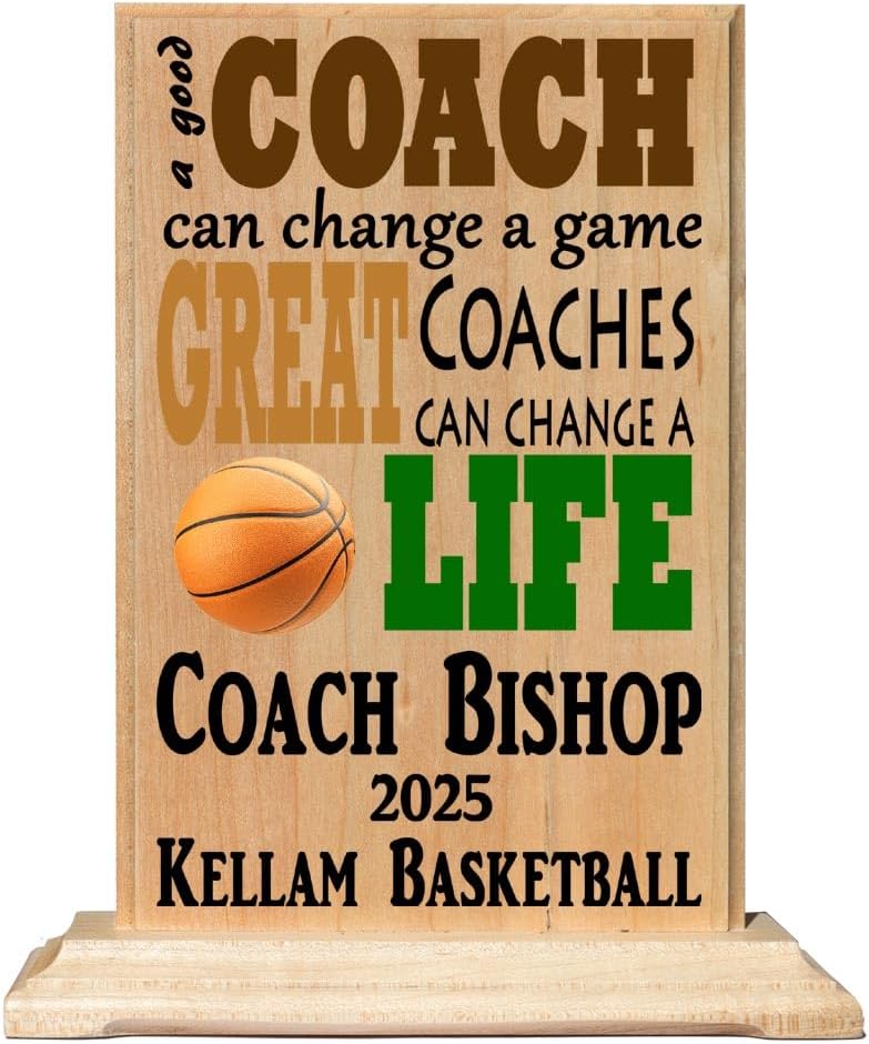 Custom Coach Gift Plaque Personalized A Good Coach Can Can Change A Game A Great Coach Can Change A Life - Coach's Appreciation Award Trophy