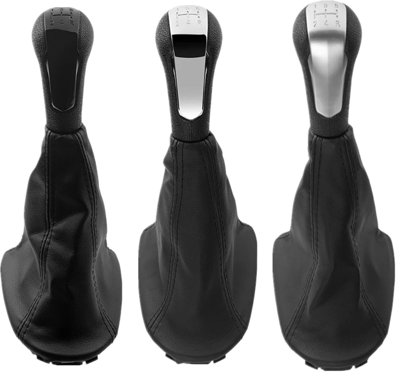 5/6 Speed Manual Car Gear Shift Knob Handbrake Gaiter Boot Cover, for Spark 2011-2016 Chrome