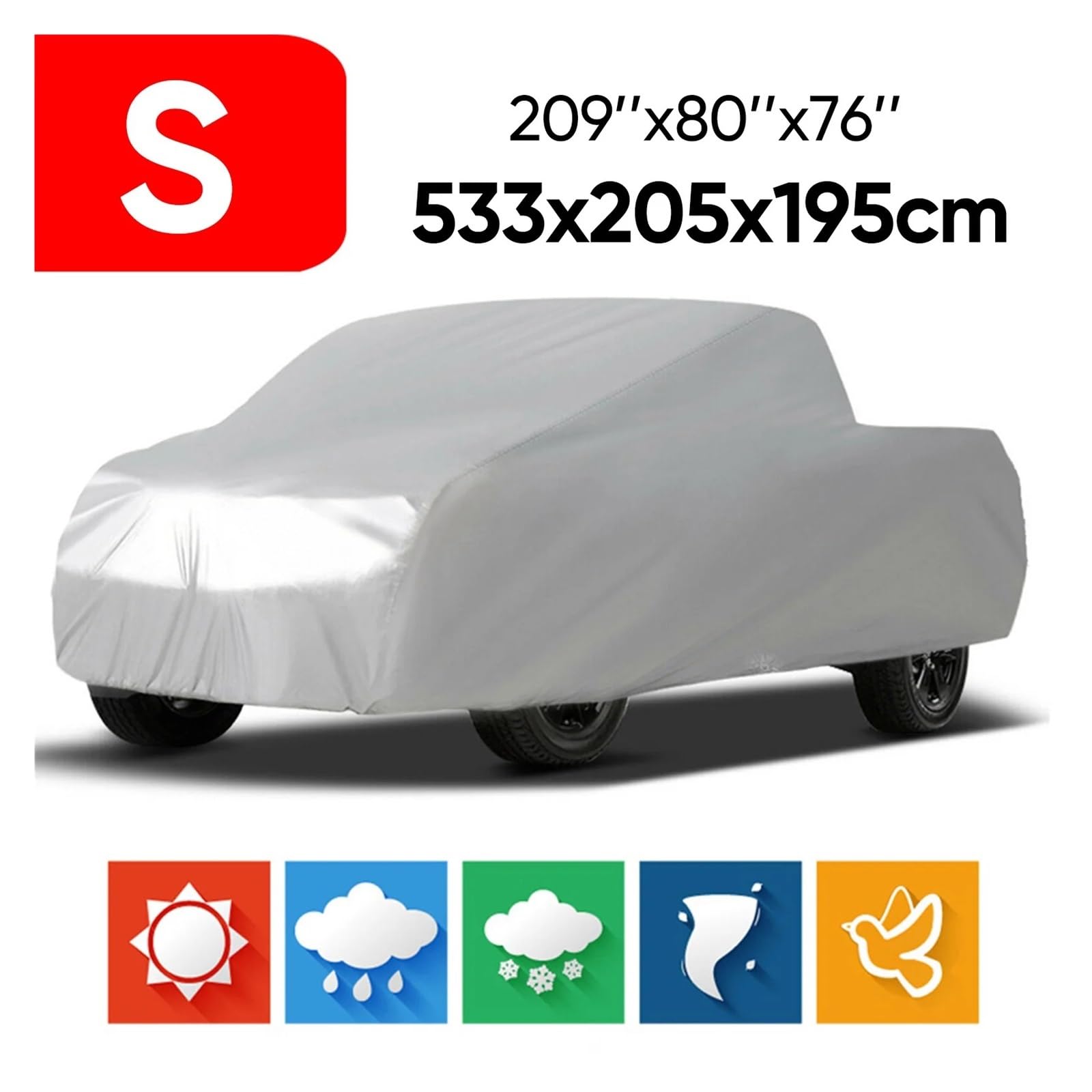 Cubre Coches para Toyota para Tacoma Funda para Camioneta para Todas Las Estaciones contra Polvo Escombros A Prueba Viento Protección UV Funda Coche Exterior(XXL)