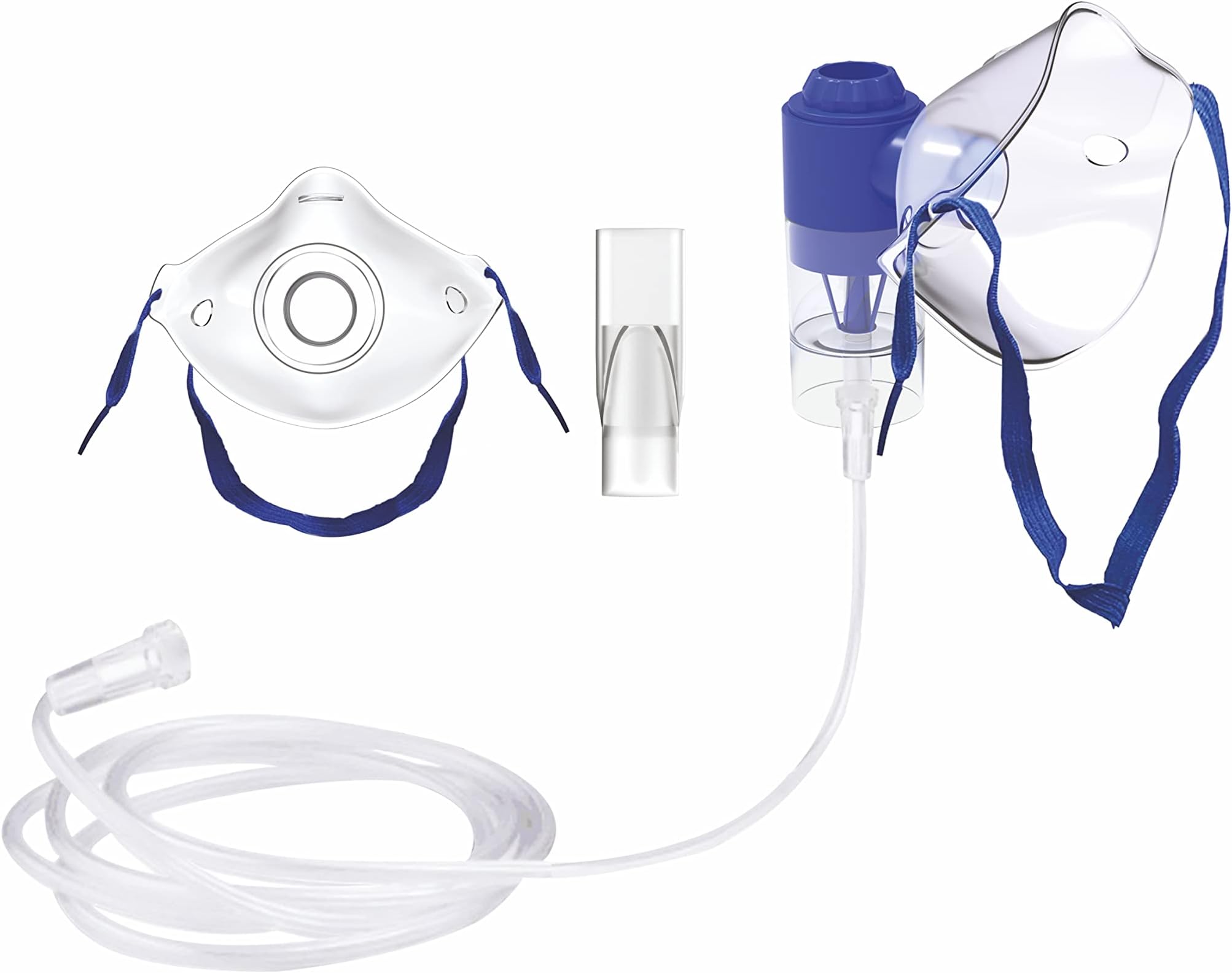 ELKO Nebulizer Mask Kit | Complete Mask Kit with Adult Mask, Child Mask, Mouthpiece, Air tube & Medicine Chamber with Flow Controller