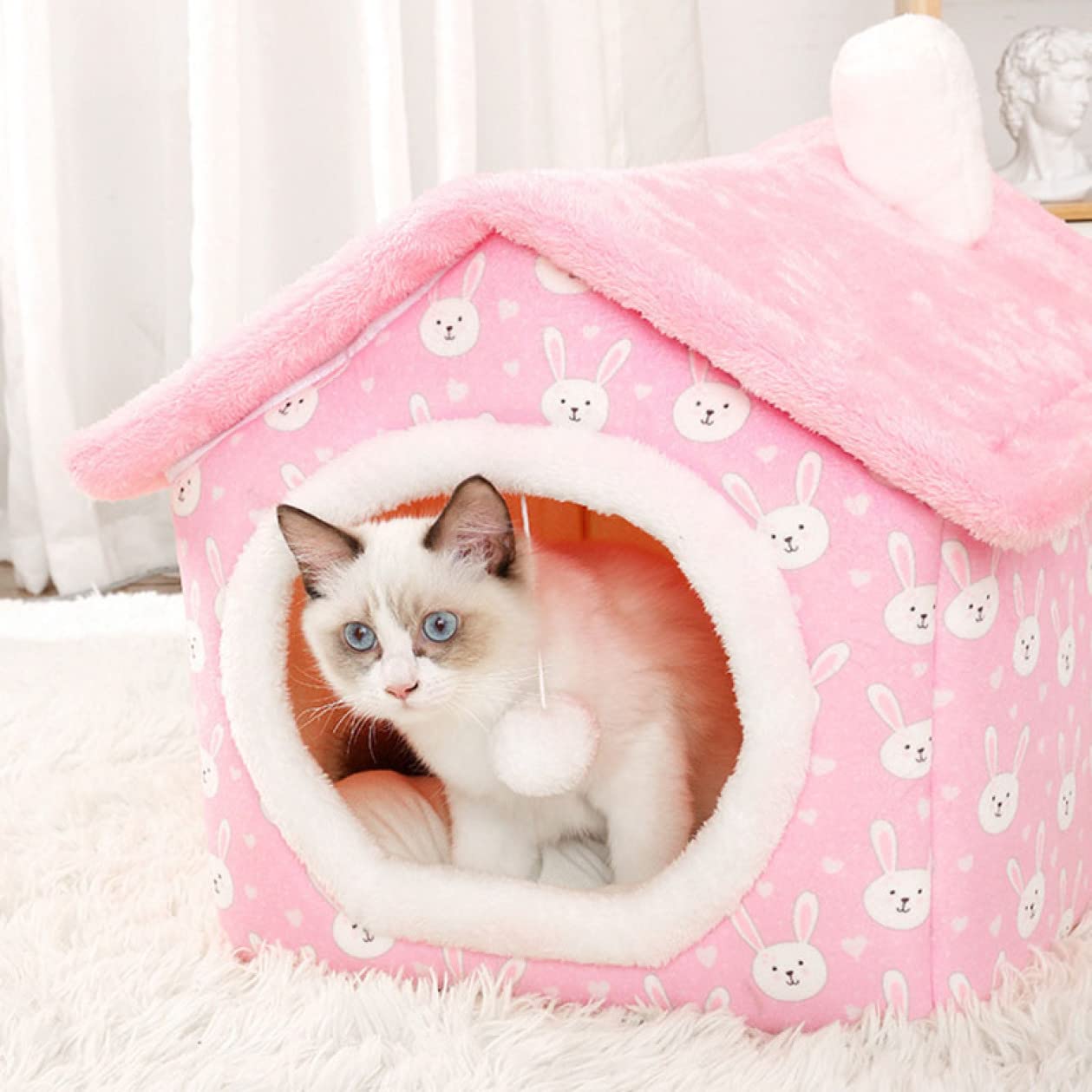 Amazon | [JUI3N] ペットベッド 犬 猫 ドーム型 ペットハウス 2way