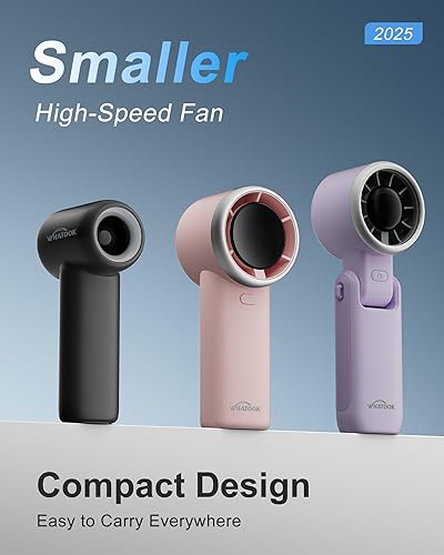 Miniatura 5 de WHATOOK Mini ventilador de bolsillo portátil, 3000 mAh, pequeño ventilador personal turbo recargable para viajes, actividades al aire libre,