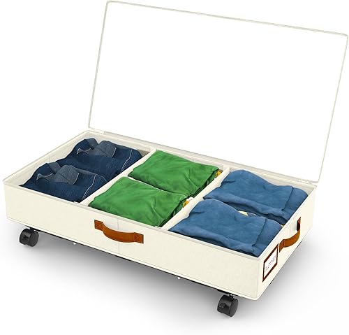 Almacenamiento debajo de la cama de 3 generaciĂłn con ruedas, contenedores de almacenamiento 2 en 1 debajo de la cama, contenedores de almacenamiento Almacenamiento debajo de la cama de 3 generaciĂłn con ruedas, contenedores de almacenamiento 2 en 1 debajo de la cama, contenedores de almacenamiento