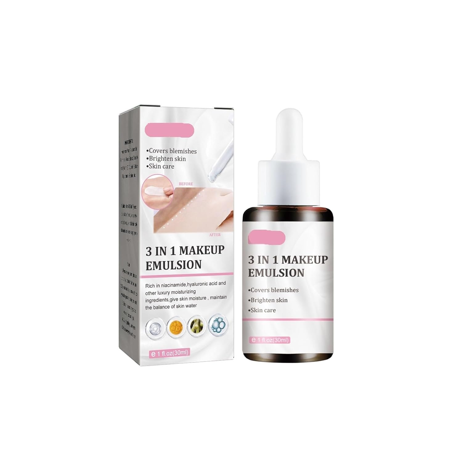 DHKUYR 3-in-1 Tinted Moisturizer - Brightening Hydrating Concealing - No White Cast No Makeup Remover Needed 1PCs