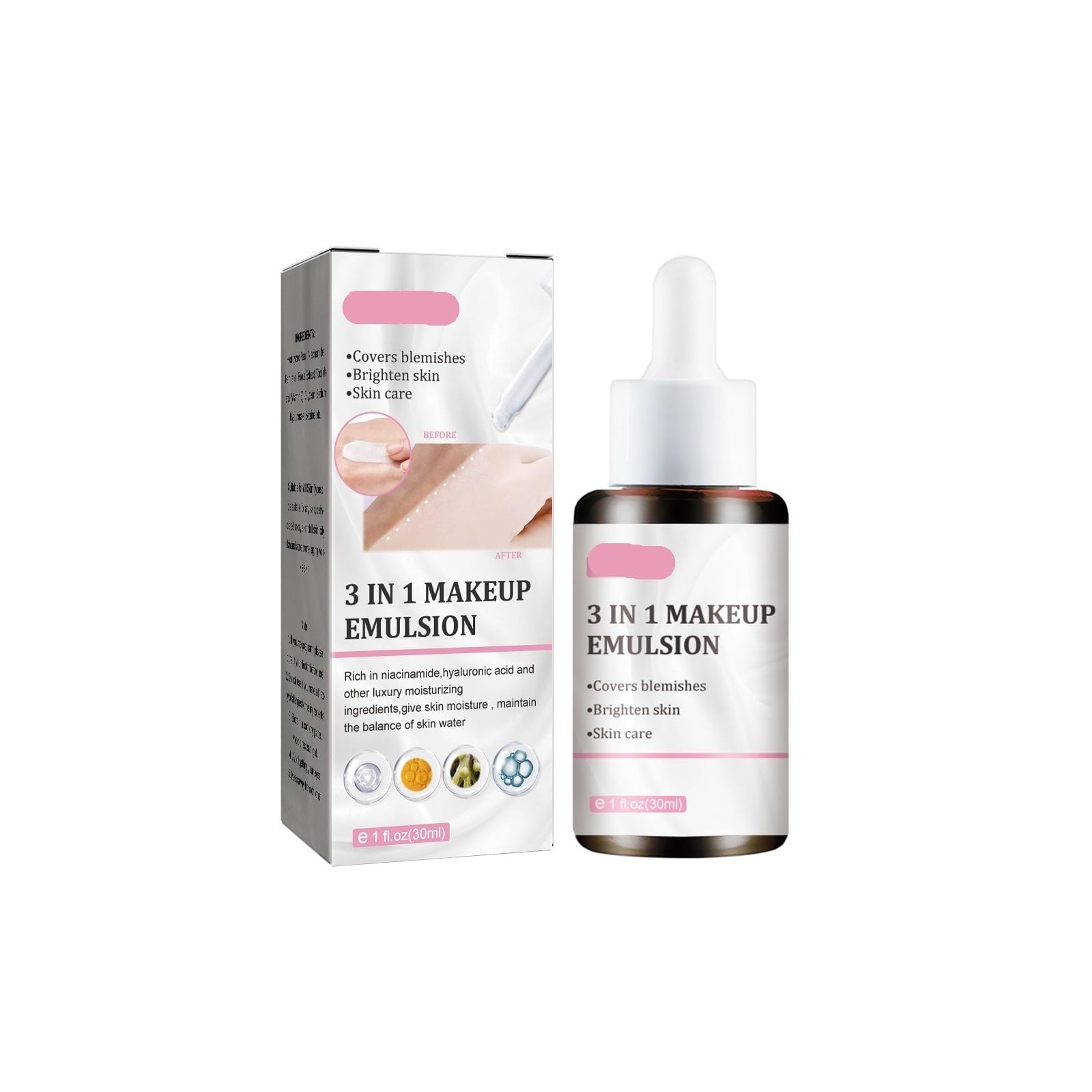 DHKUYR 3-in-1 Tinted Moisturizer - Brightening Hydrating Concealing - No White Cast No Makeup Remover Needed 1PCs