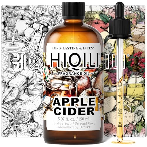 Image of HIQILI Apple Cider Fragrance Oil for Diffuser, Candle & Soap Making | for Home, Car & Office Essential Oil Aromatherapy, Luxury Wine Scented - 5.07 Fl Oz / 150 ML