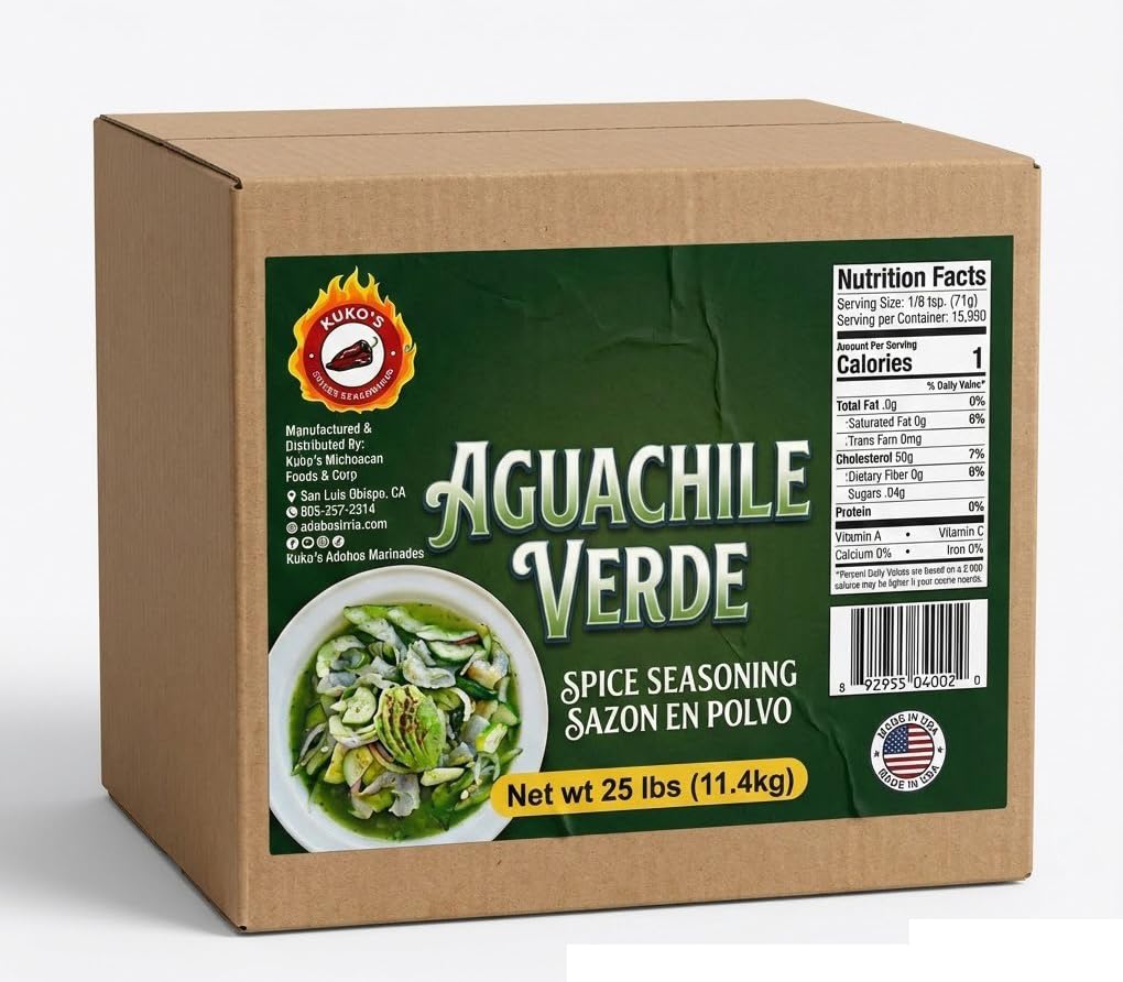 Aguachile Verde Seasoning Powder (8oz) – Authentic Mexican green Chili & Lime Spice Mix – Instant Marinade for Shrimp, Seafood, & Tostadas – Sazón Para Aguachile Verde
