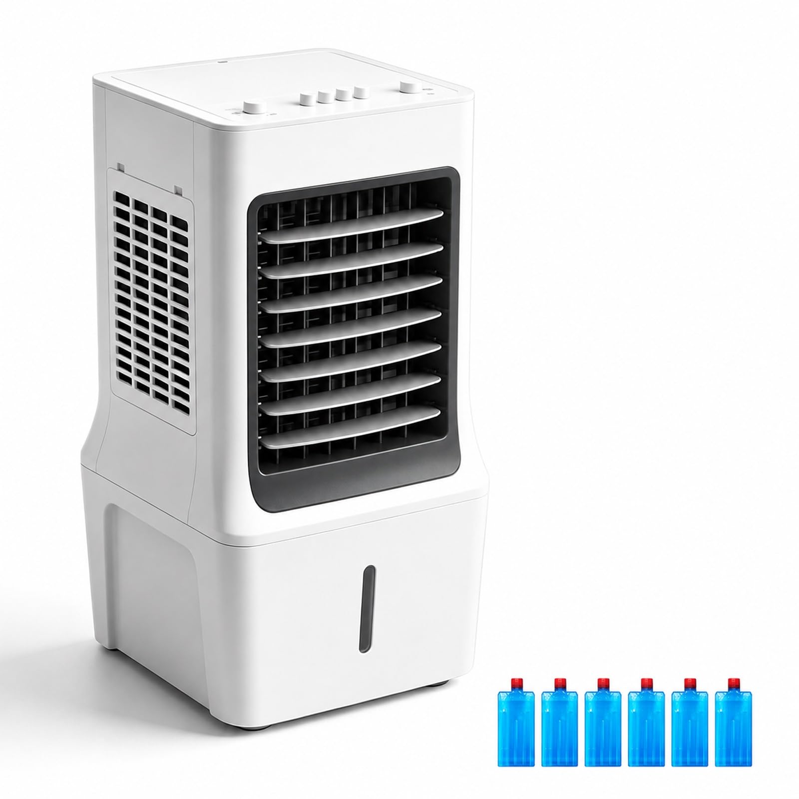 WPWSDWMX Garage Cooling System, 3 Speed 60° Oscillation Swamp Cooler with 6 Ice Boxes, Quiet Cooling Humidifier for Small Space