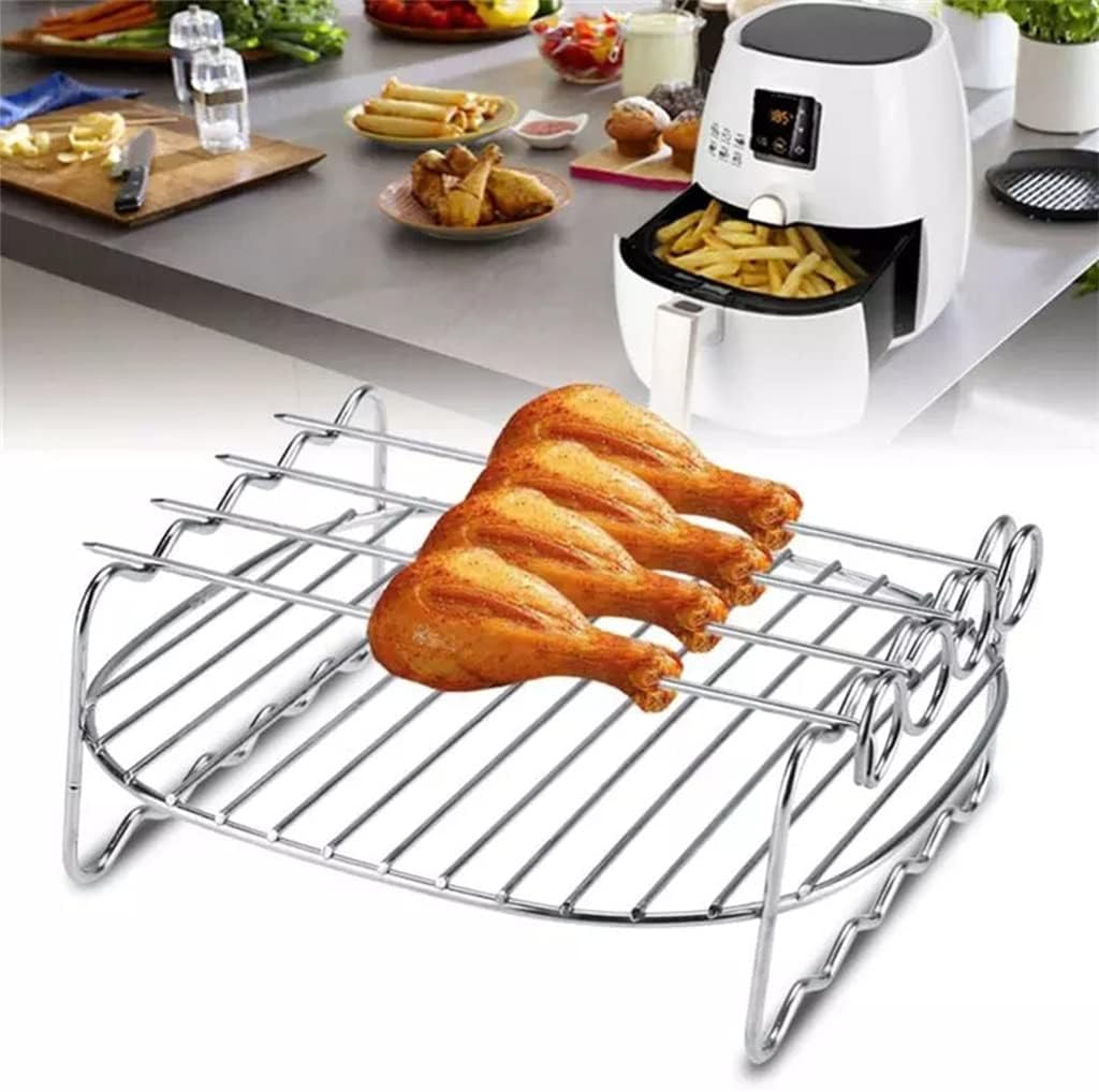 Baking Tray Skewers Air Fryer Stainless Steel Holder BBQ Rack Layer Grill Replacement