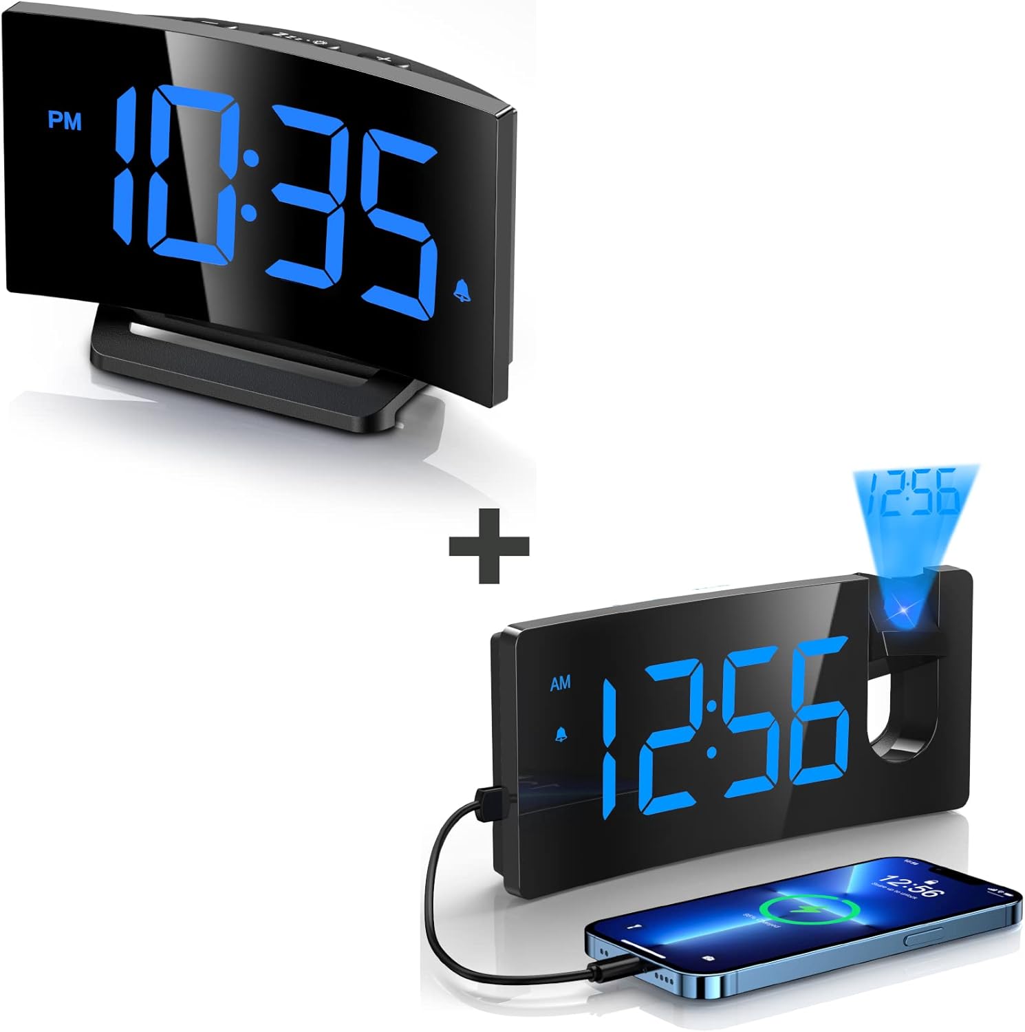 GOLOZA Projection Alarm Clock & Digital Clock with Modern