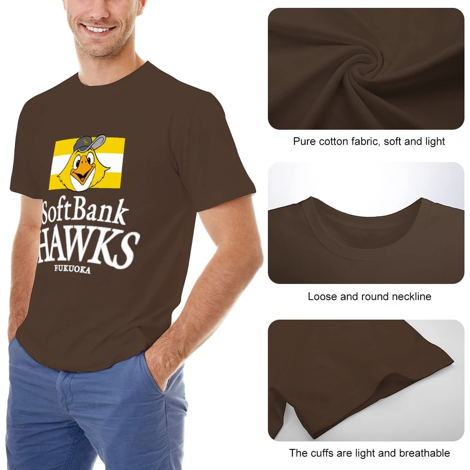 Amazon.co.jp: Fukuoka Softbank Hawks Men's Short Sleeve Cotton T