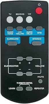 FSR60 WY57800 Replace Remote Control Applicable for Yamaha Soundbar ATS-1010 YAS-101 YAS-101BL YAS-CU201 ATS1010 YAS101 YAS101BL YFSR60 FSR62 ZC94940 YAS-201 YAS-201BL
