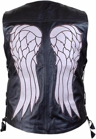 Daryl Dixon Angel Wings Vest Walking Daryl Dixon Angel Wing Real Leather vest Dead Governor Daryl Dixon Vest