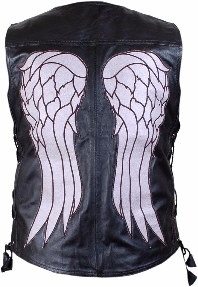 Daryl Dixon Angel Wings Vest Walking Daryl Dixon Angel Wing Real Leather vest Dead Governor Daryl Dixon Vest