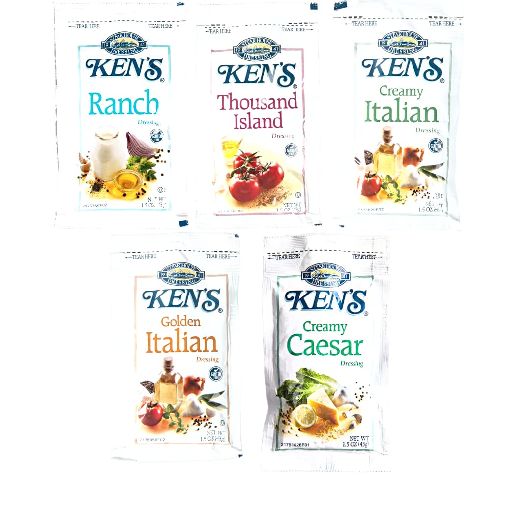 Buy Ken's Steakhouse Salad Dressing 1.5 oz. Packets 5 Flavors (Creamy Caesar, Ranch, Creamy