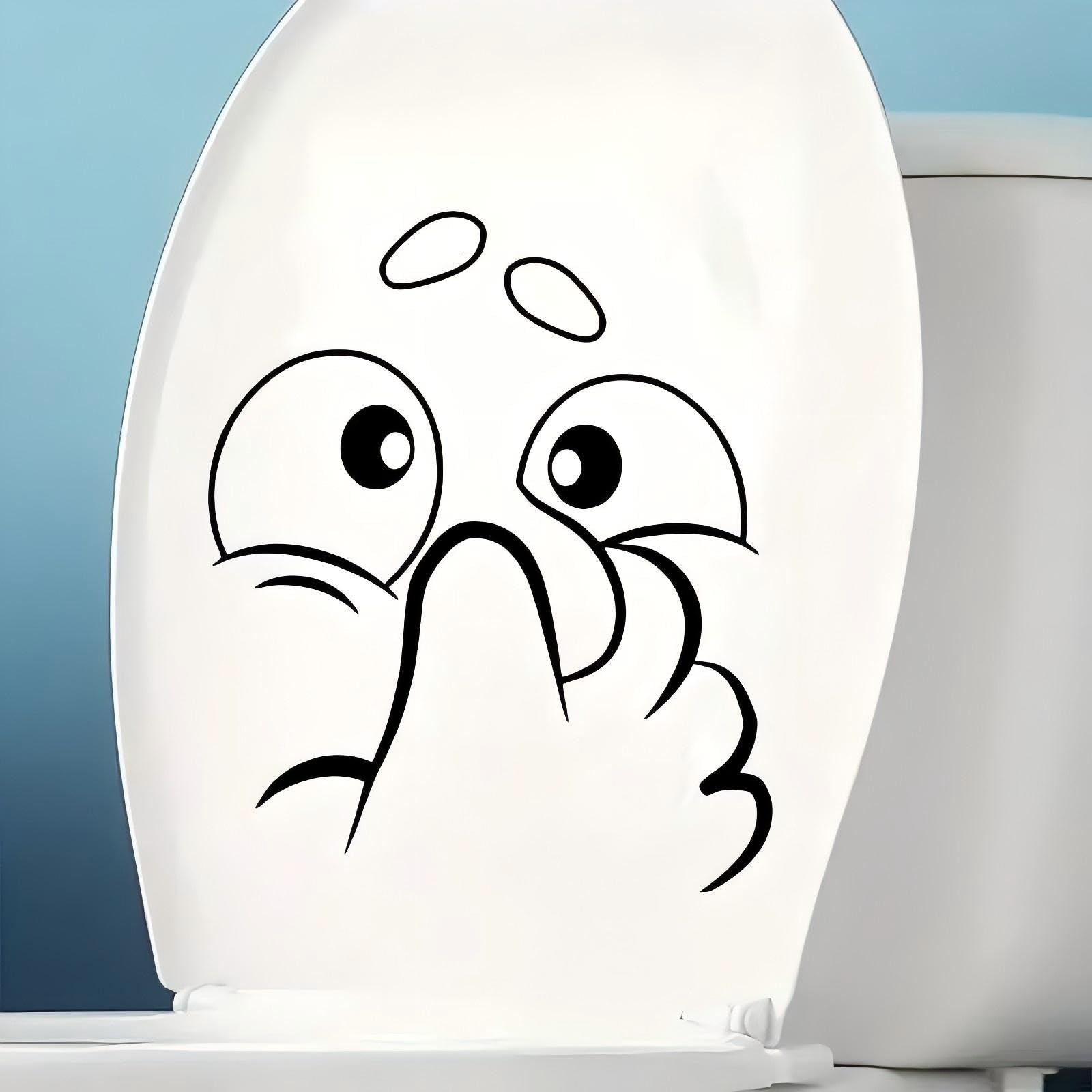 3 piezas Decorativas Divertidas para WC, Adhesivo Impermeable Extraíble de PVC - para Tapa de Inodoro, Paredes, Puertas, Decoración de Baño, Cocina, Habitación