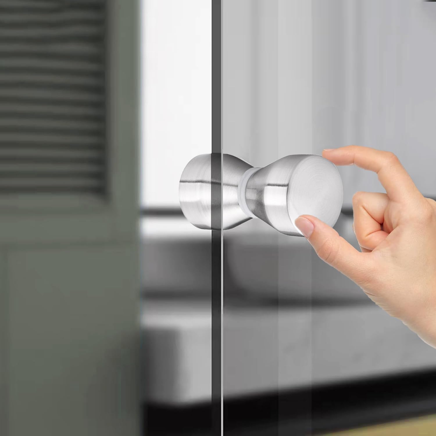 Maniglia per Porta Doccia in Vetro Pomelli Box Doccia 2 Coppie Maniglia Porta Scorrevole Doccia Spazzolato Pomelli Doccia Acciaio Inox 304 Pomolo Porta Vetro 6-18mm per Cucina Bagno Casa Ufficio Hotel