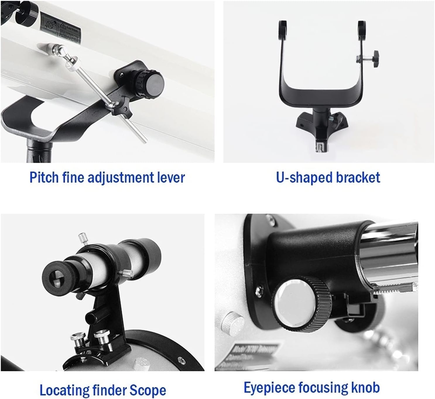 YXCKG Telescopes for Beginner Adult & Kids Astronomical Telescope for Stargazing 2 Barlow Lens | 3 Eyepieces Reflector Telescope 76mm Aperture 700mm Portable Telescope (Color : Silver)