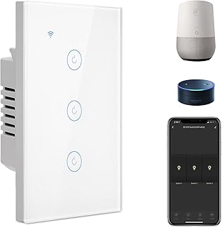 BSEED Smart Light Switch,Smart Life 3 Gang WiFi Touch Switch with APP Control and Timing Function,White Monopod Switches W... Price In India