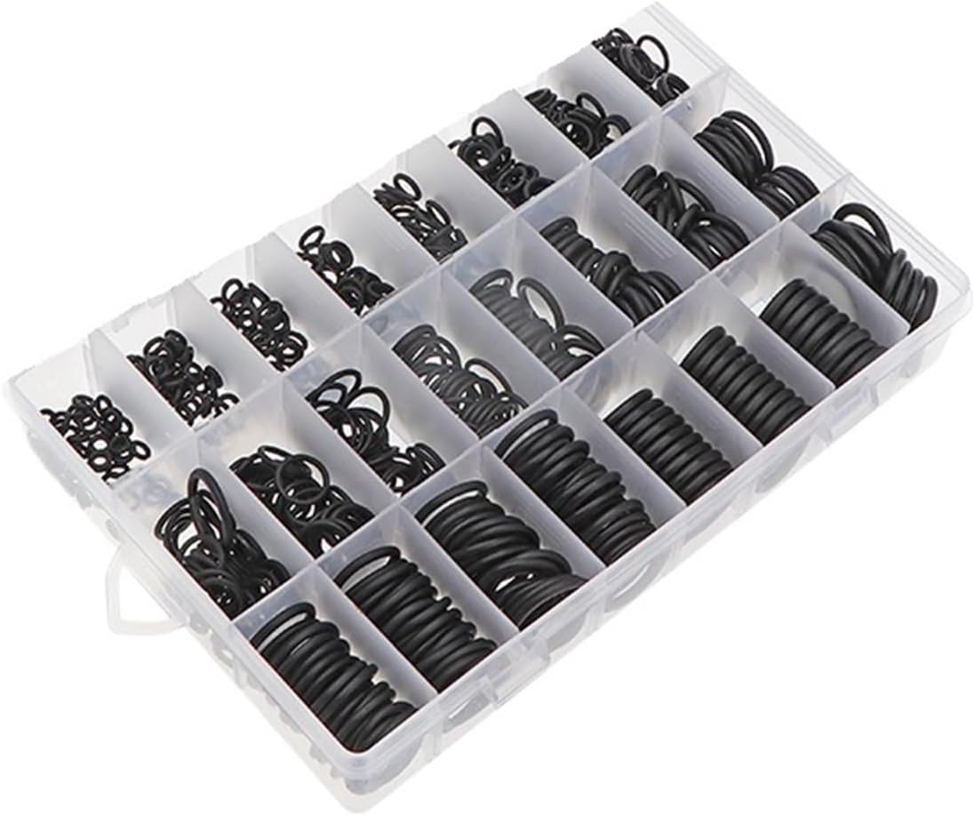 740/1200Pcs O-ring Rubber Gaskets Seal Ring Set Nitrile Rubber O-Rings NBR Sealing Elastic Band O Rubber Rings Set(740PCS)