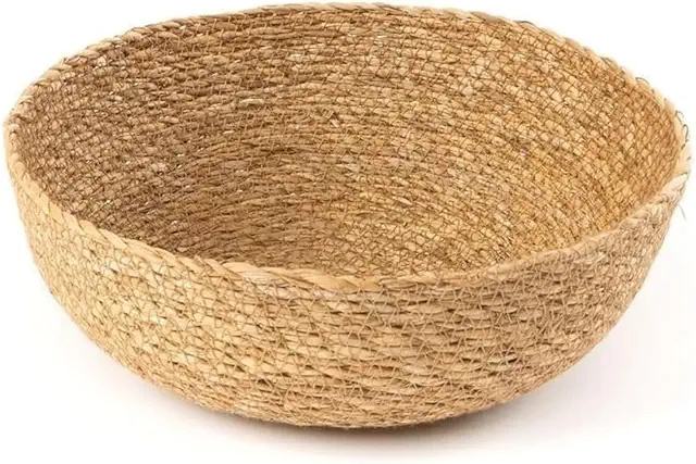 Cesto Palha Decorativo - Cuenco de Mimbre Multiusos 26cm