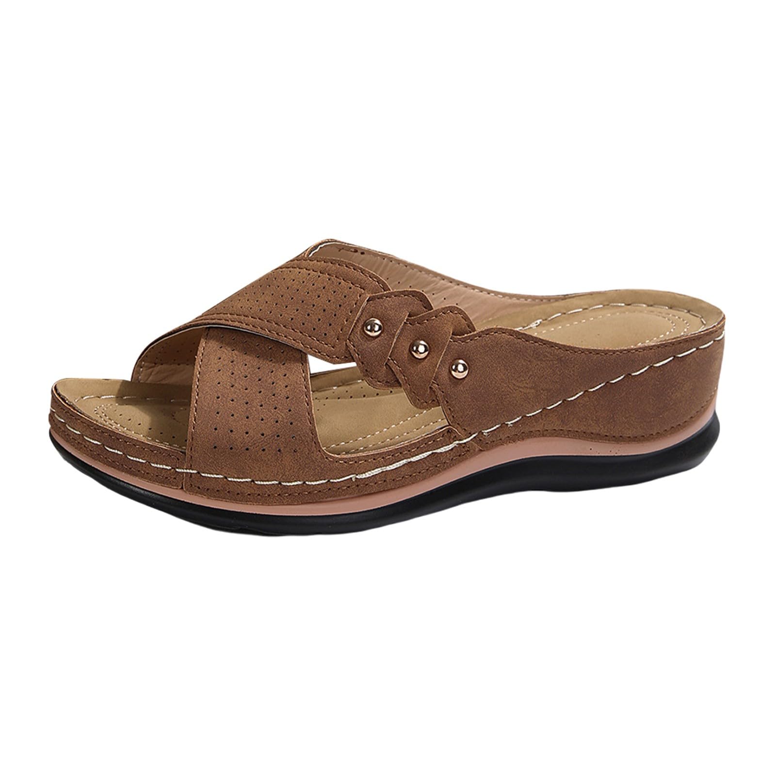 Zapatos abiertos mujer verano con cuña - Chanclas Planta Ancha