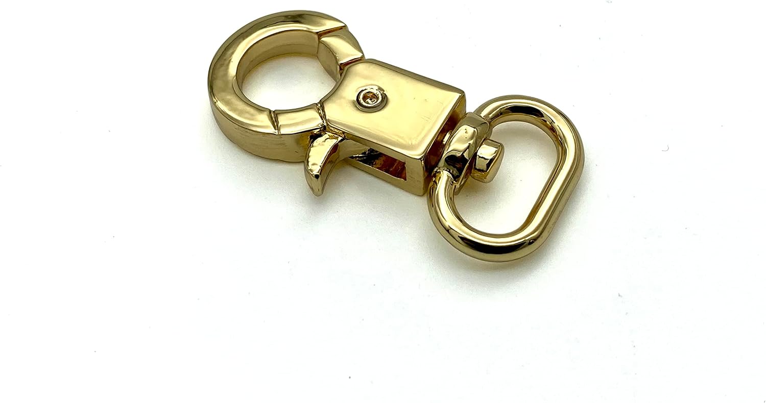 3dancraftit Push Gate Swivel Snap Hooks Lanyards Clasp Clips Lobster Clasps Hook zinc alloying 5/8 Inch/15mm (Eye Size) 6 Pieces Golden T66