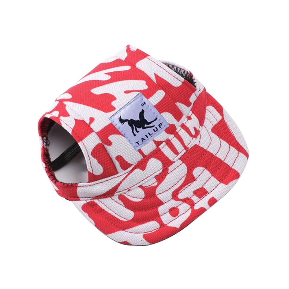YZOTEK Small Dog Baseball Cap - Pet Outdoor Sports Sun Protection Hat, Summer Doggie Cat Leisure Sunblock Visor, Puppy Casual Oxford Fabric Canvas Outfit with Ear Holes and Adjustable Neck Strap