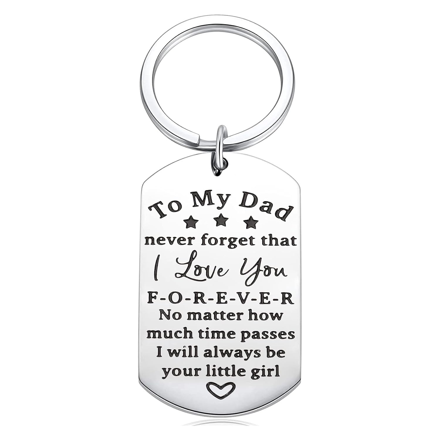 Father’s Day Birthday Gift for Dad Father from Daughter to My Dad Gifts Never Forget that I Love You Forever Keychain for Dad Father Daddy Christmas Gift from Daughter, Keychain, Small