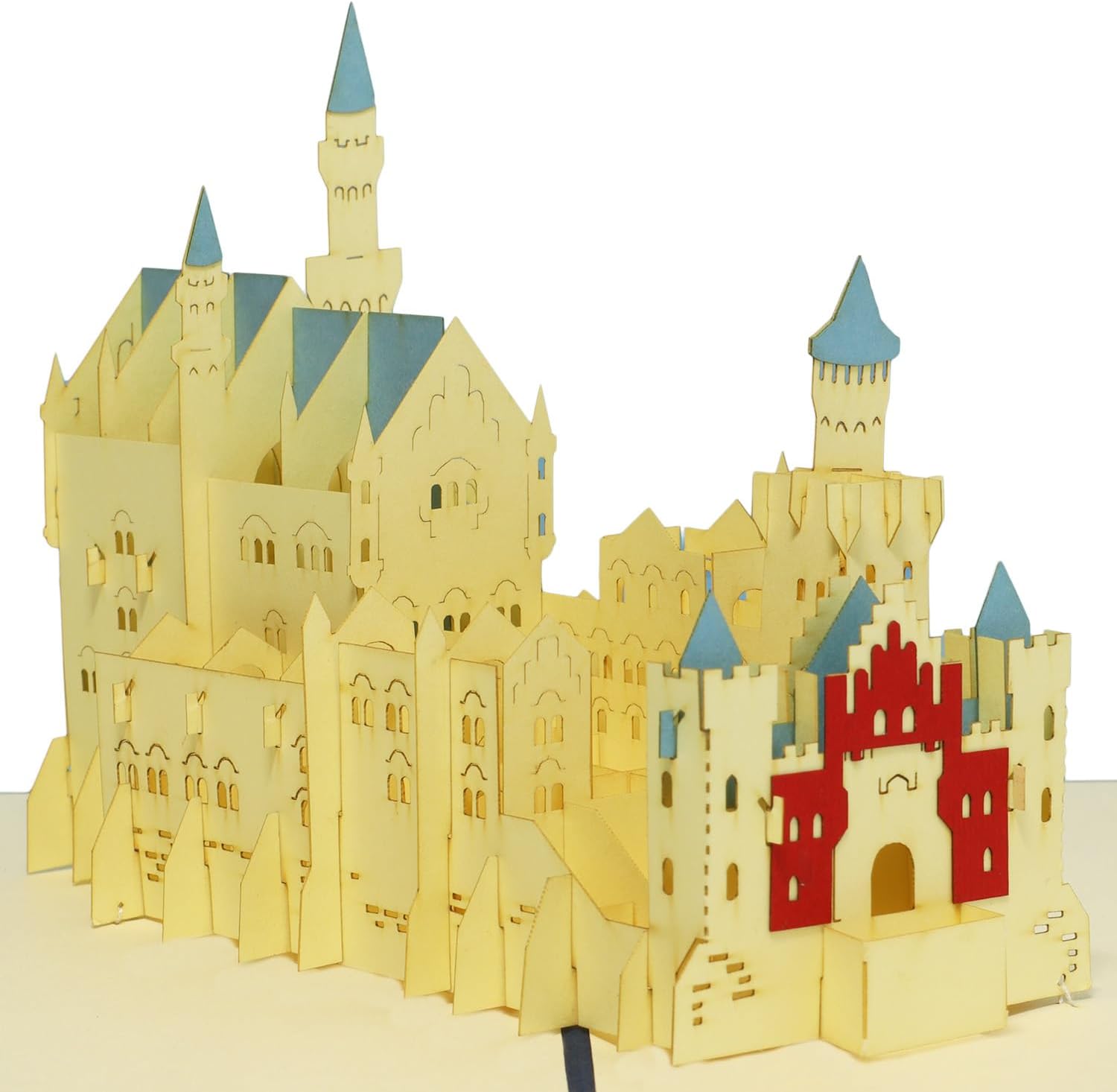 LINPopUp® Pop-Up Card, Pop Up Card, Pop Up Card Architecture, Greeting Cards 3D Neuschwanstein Castle, Travel Voucher Souvenir Vacation Bavaria Germany, Neuschwanstein Castle, N175