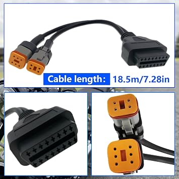 OBD2 Diagnostic Scanner Adapter Cable fits for Harley Davidson,2 in 1 Motorcycle OBD Scanner Adapter Cable (16Pin to 4Pin and 16Pin to 6Pin) 12 OBD2 Cable