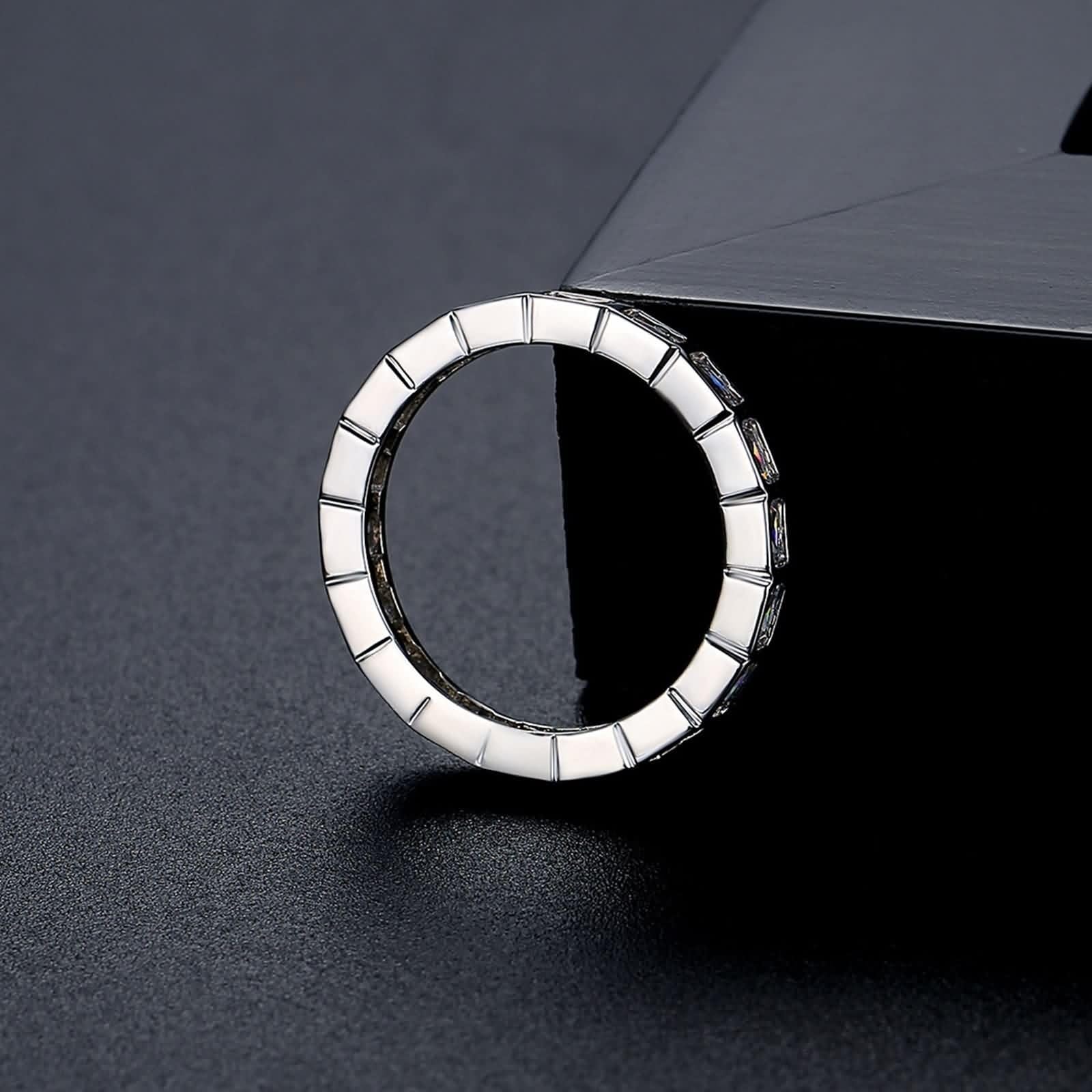 Asscher Pierścionek zaręczynowy Moissanite białe złoto pierścionek 18-karatowy niemetalowy znaczek (tylko moda) okrągły i prostokątny z cyrkonią sześcienną biały rozmiar H 1/2 elegancka biżuteria na