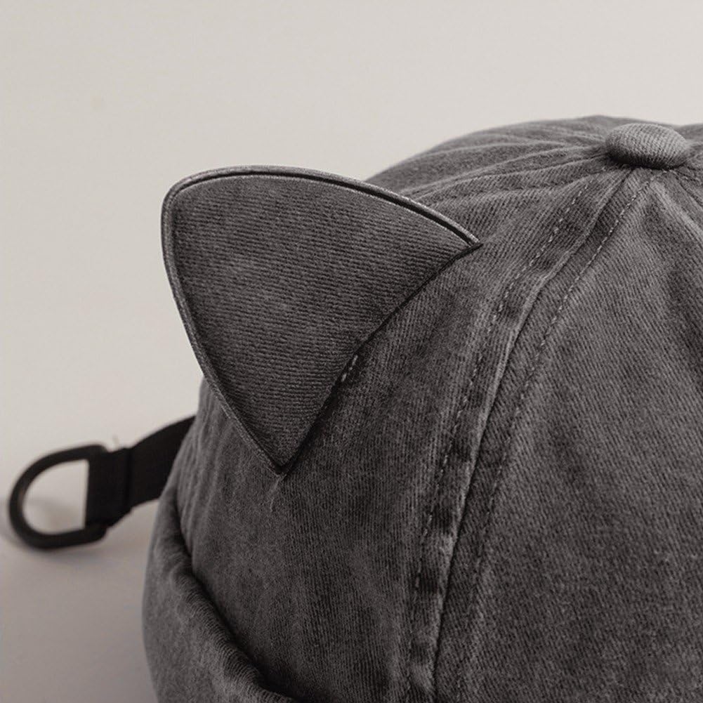 Cappello Marinaio con Orecchie di Gatto, Berretto Marinaio Senza Tesa, Berretto retrò con Polsini Arrotolati