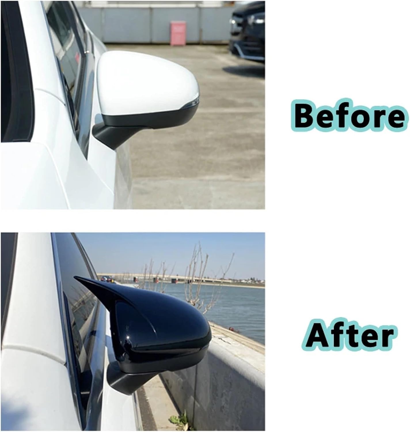 Car Rearview Mirror Cover Compatible With Mercedes Benz W177 A200 A220 A250 A35 A45 AMG 2019-2023 Ox Horn Mirror Cover Cap Auto Accessories(Glossy Black)