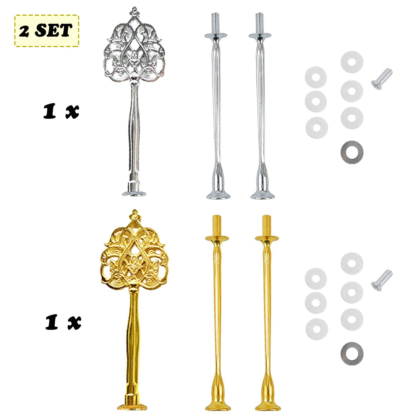 Supporto Per Torte A Piani - Maniglia In Lega Di Zinco, Regolabile, Per Feste E Compleanni - Foto 8