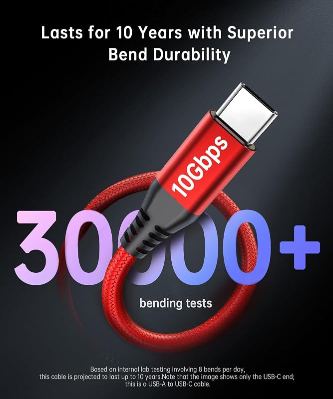 LDLrui Piros USB-C Kábel 10Gbps Gyors Töltés iPhone 17 Pro Samsung Galaxy S23 PS5