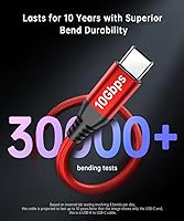 Vista 5 de Cable USB C de 10 Gbps para Android Auto 6 Pulgadas/0.5 Pies, Cable USB C 3.1 Gen2 de 3.1A de Transferencia de Datos, Carga Rápida Tipo C CarPlay