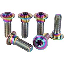 6Pcs Titanium Bolt M8 x 20mm 25mm Motorcycle Rear Brake Rotor Screw Ranibow, M8x25mm