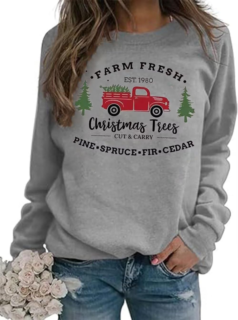 AIMITAG True Story Sweatshirt Womens Christmas Nativity Catholic Tops Casual Long Sleeve Merry Christmas Jesus Gift Pullover