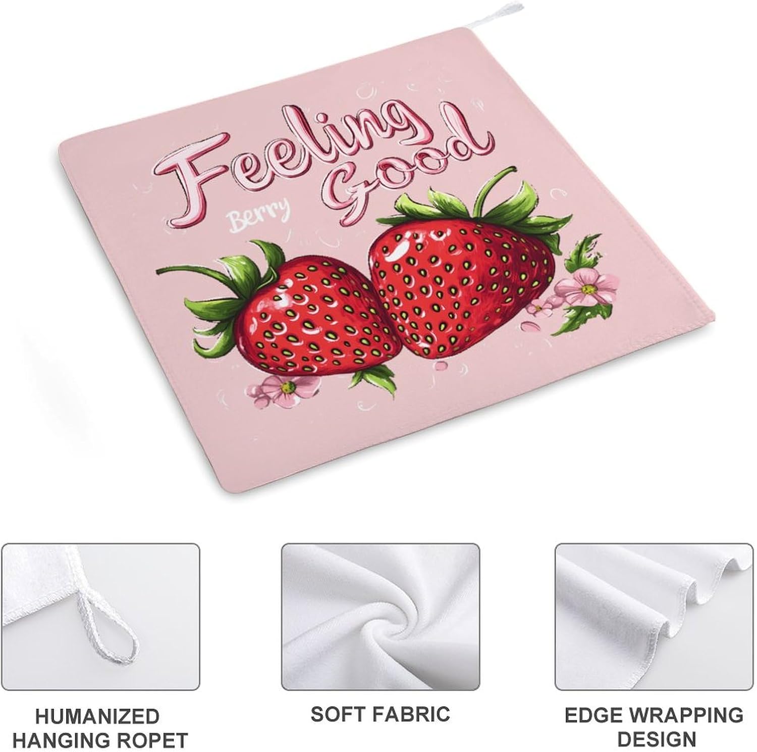 Strawberry Feeling Berry Good Fruit Towel Hand Towels Decorative Towel for Bathroom Kitchen Shower Gym 4PCS