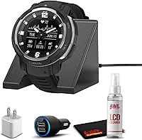 Vista 1 de Garmin Instinct Crossover - Reloj inteligente híbrido resistente con soporte de carga para reloj, adaptador de coche de 2 puertos, adaptador
