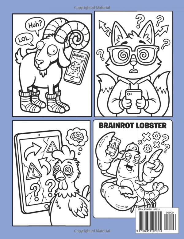 Brainrot Colouring Book Viral Meme Edition: Over 60 Quirky Meme Characters in a Surreal Style with Playful Creepy Vibes and Creative Colouring for All Ages image 3