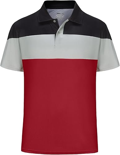 TIHEEN Camisas polo de manga corta para hombre, absorben la humedad, camisas de golf de preformidad grandes y altas
