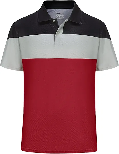 Mens Short Sleeve Golf Polo Shirts Dry Fit Moisture Wicking Performance Casual Sports Polo Shirts for Men