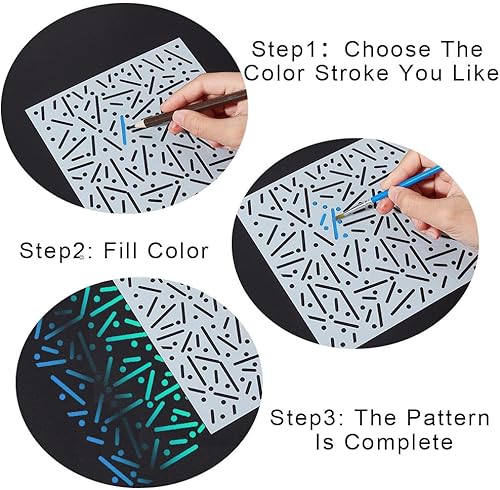 Miniatura 6 de GORGECRAFT Plantillas de flores de 3 pulgadas, 30 estilos, pintura reutilizable, plantillas de dibujo floral, plantillas decorativas de plástico