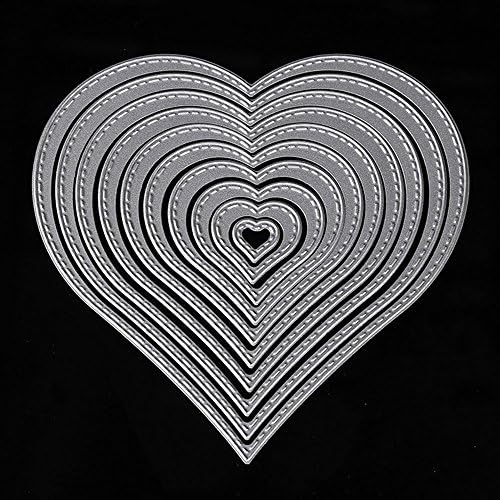10pcs LOVE Heart Cutting Dies, U-horizon DIY Scrapbooking Metal Embossing Stencil For Album Paper Card Art Craft