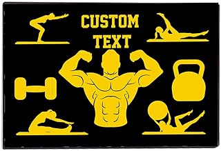 VictoryStore Body Builder Gifts - Custom Gym Door Mat - 24 Inches by 36 Inches (Gym Business Doormat)
