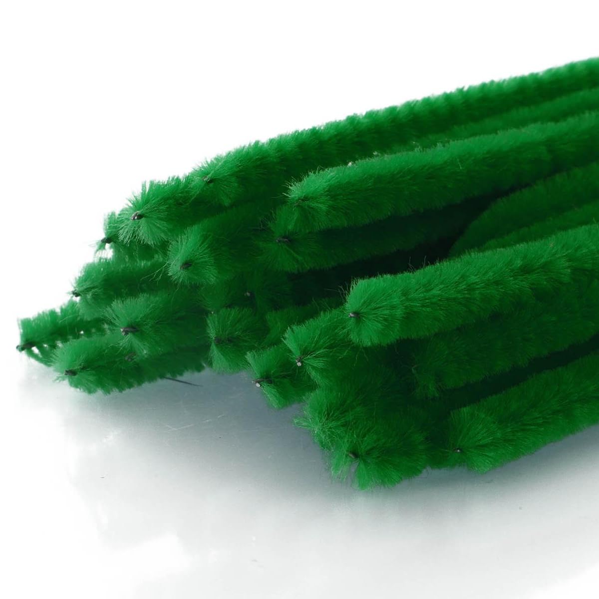 Essentials By Leisure Arts Chenille Stems Moss Green, 12 Inch 6mm, Bendable Craft Pipe Cleaners for DIY Projects, Dolls, Animals, Ornaments, and Decorations, 25 Pack